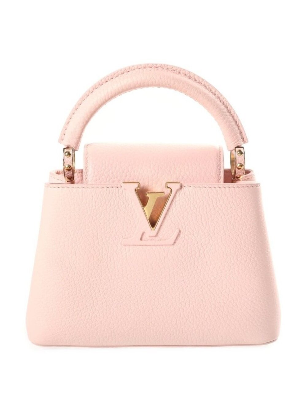 Louis Vuitton Parnassea Capucines Mini 2-Way Shoulder Bag Pink Leather Gold